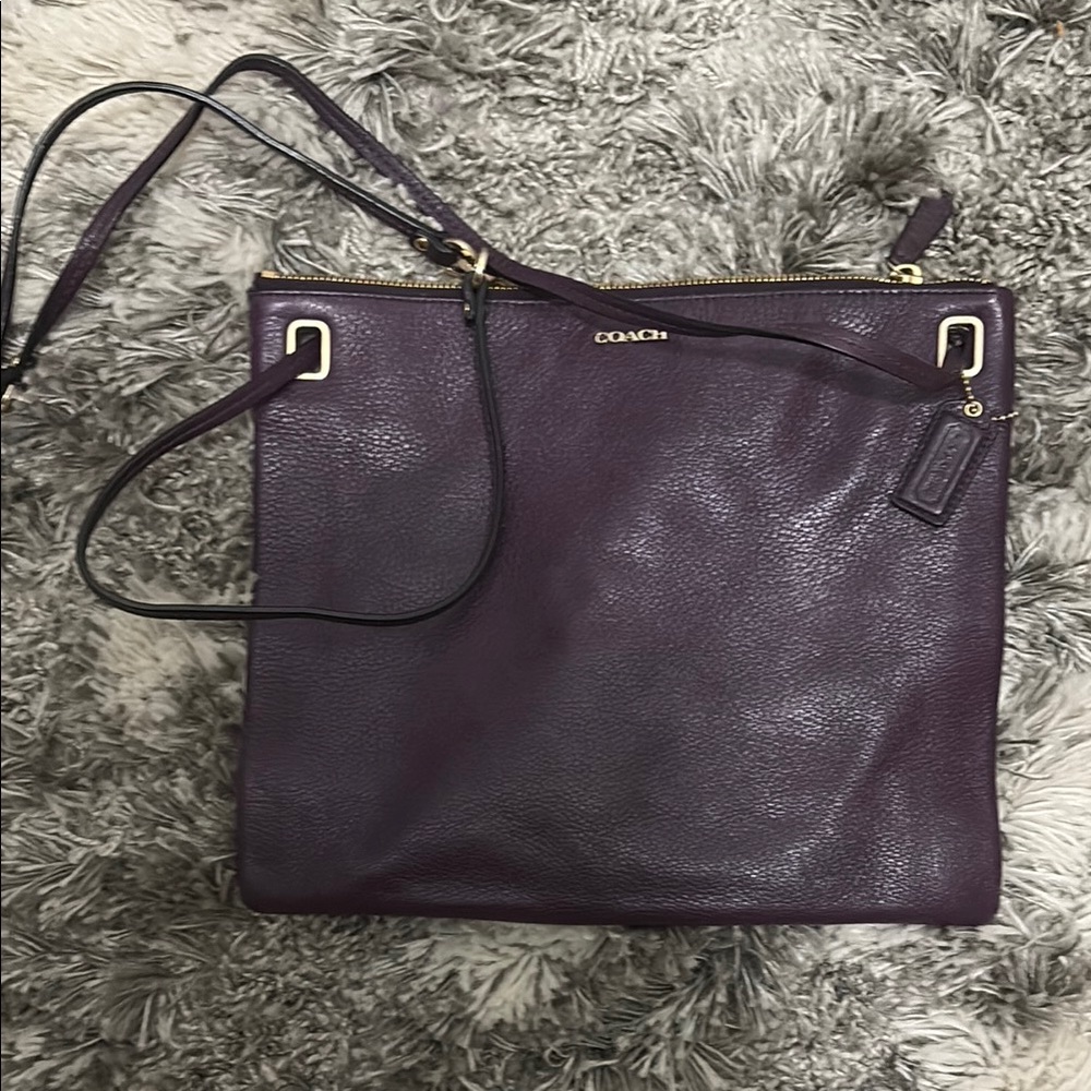 Coach Purple Crossbody Bag with Silver Hardware